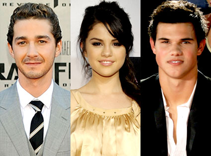 Shia LeBeouf, Selena Gomez, Taylor Lautner Shia LeBeouf, Selena Gomez, Taylor Lautner